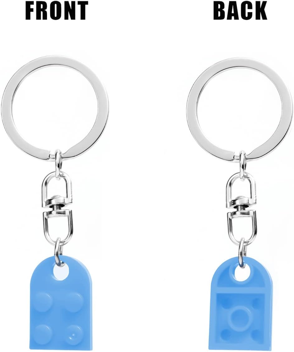 Heart Keychain Set, 2pcs Matching Couple Keychains Small Decorations for Party, Valentine's Gift Girlfriend or Boyfriend (Light Blue) -