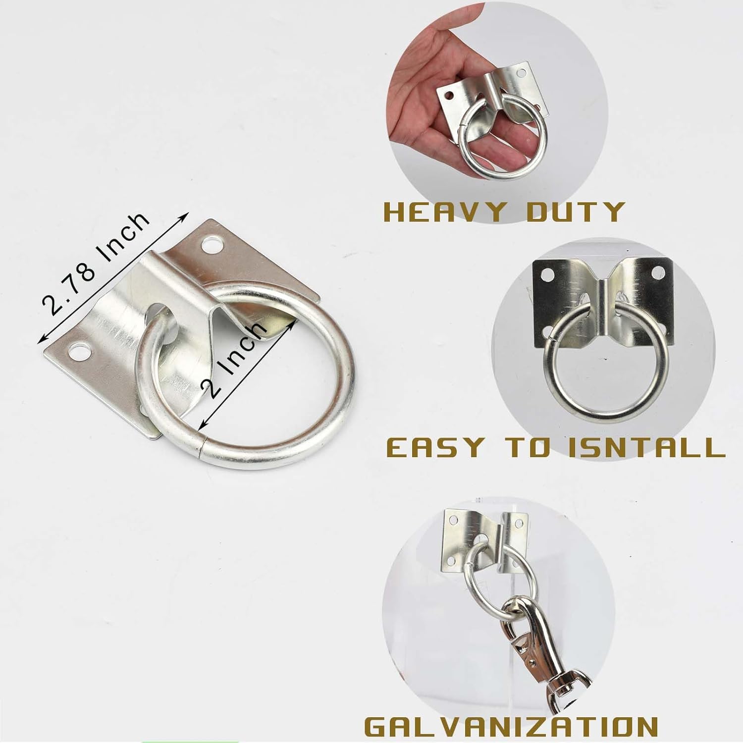 4PCS Cross Tie Ring for Horse,Block Hitching with Screws Horse Stall Stable -