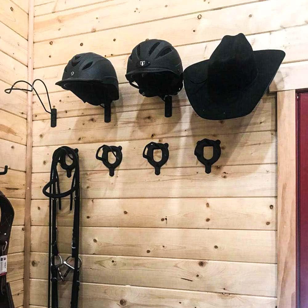 Wall Mounted Equestrian Helmet Rack,Metal Holder for Motorcycle Bike Baseball -