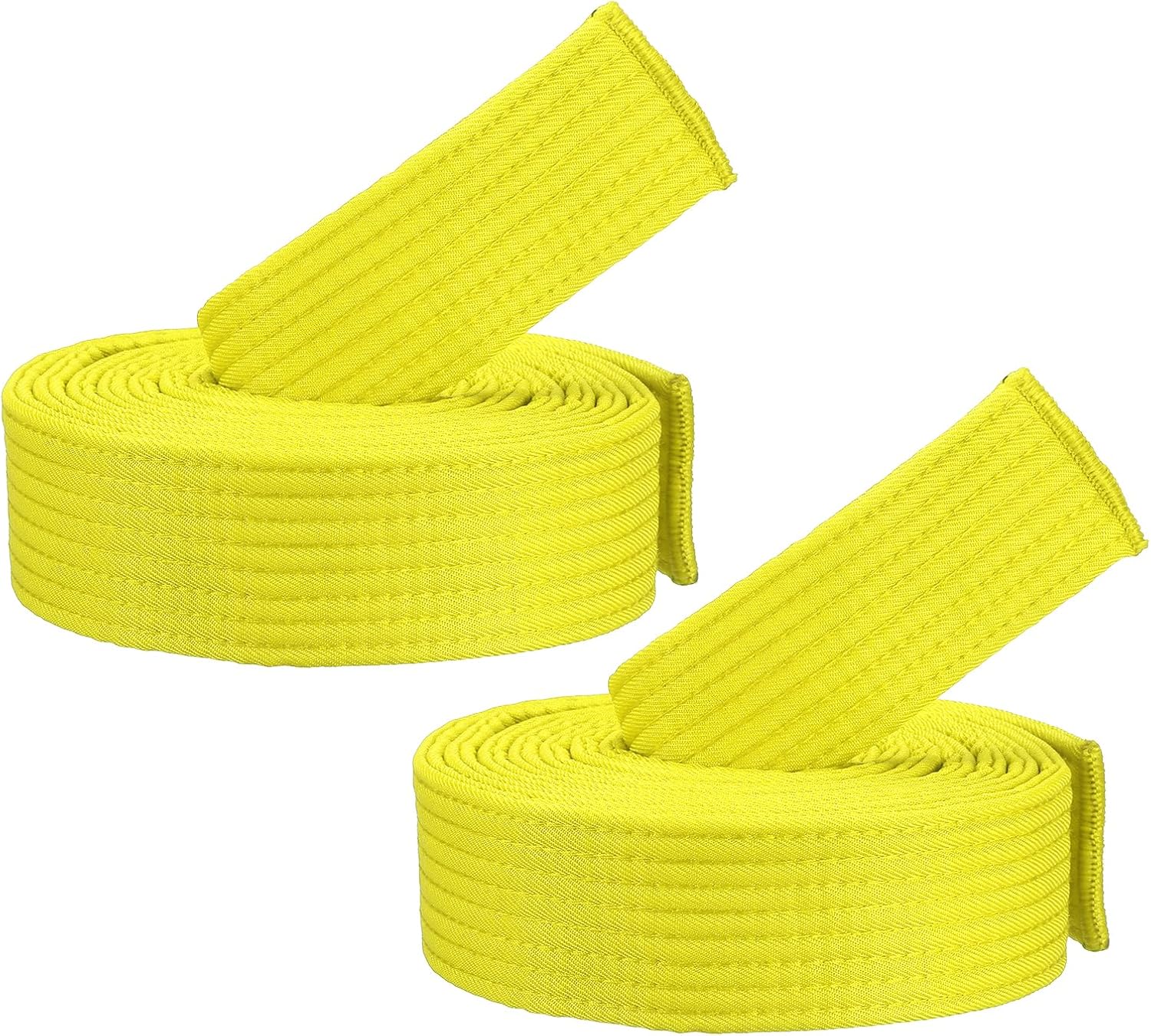 Taekwondo Colored Ranking Belts, Polyester Martial Arts Judo Karate Belt for Coach Teaching Practice Yellow 1.6IN x 7.2FT