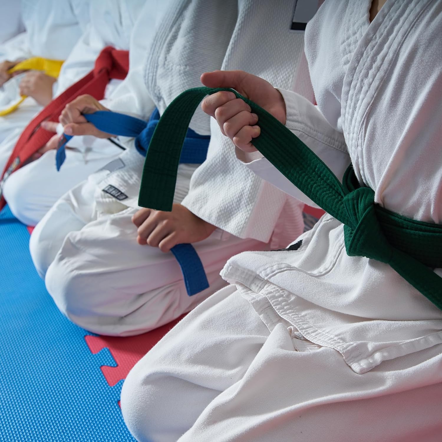 Taekwondo Colored Ranking Belts, Polyester Martial Arts Judo Karate Belt for Coach Teaching Practice Yellow 1.6IN x 7.2FT