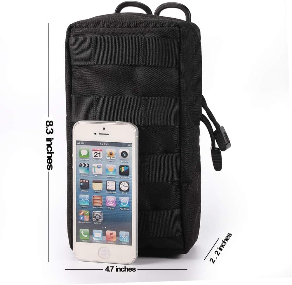 Molle Pouches Water-Resistant Tactical Utility Gadget Gear EDC Pouch Black 2 Pack