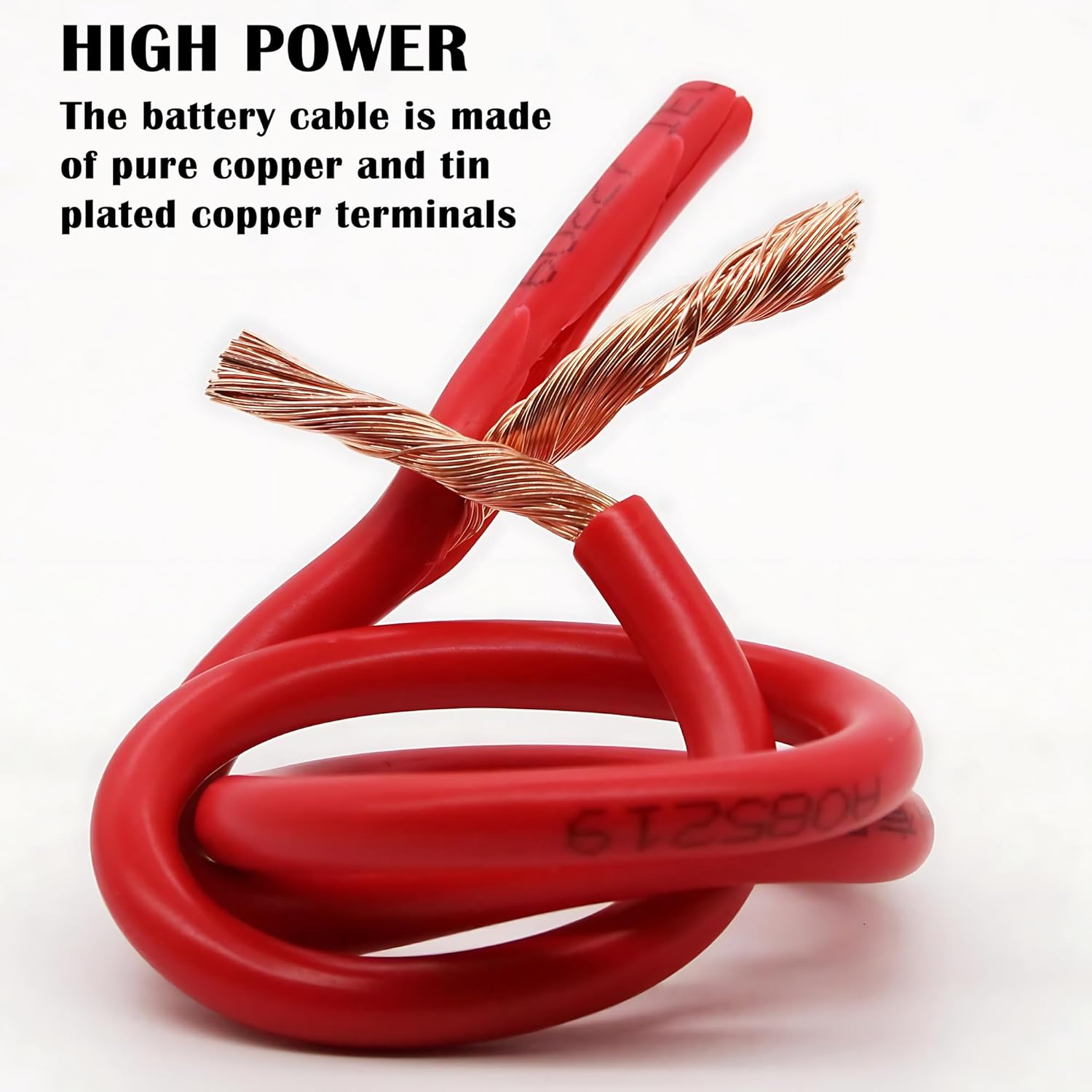 4 AWG Battery Cable,3FT Cables,With 5/16" Ring Terminals for Solar, RV, Auto, Marine Car, Boat -