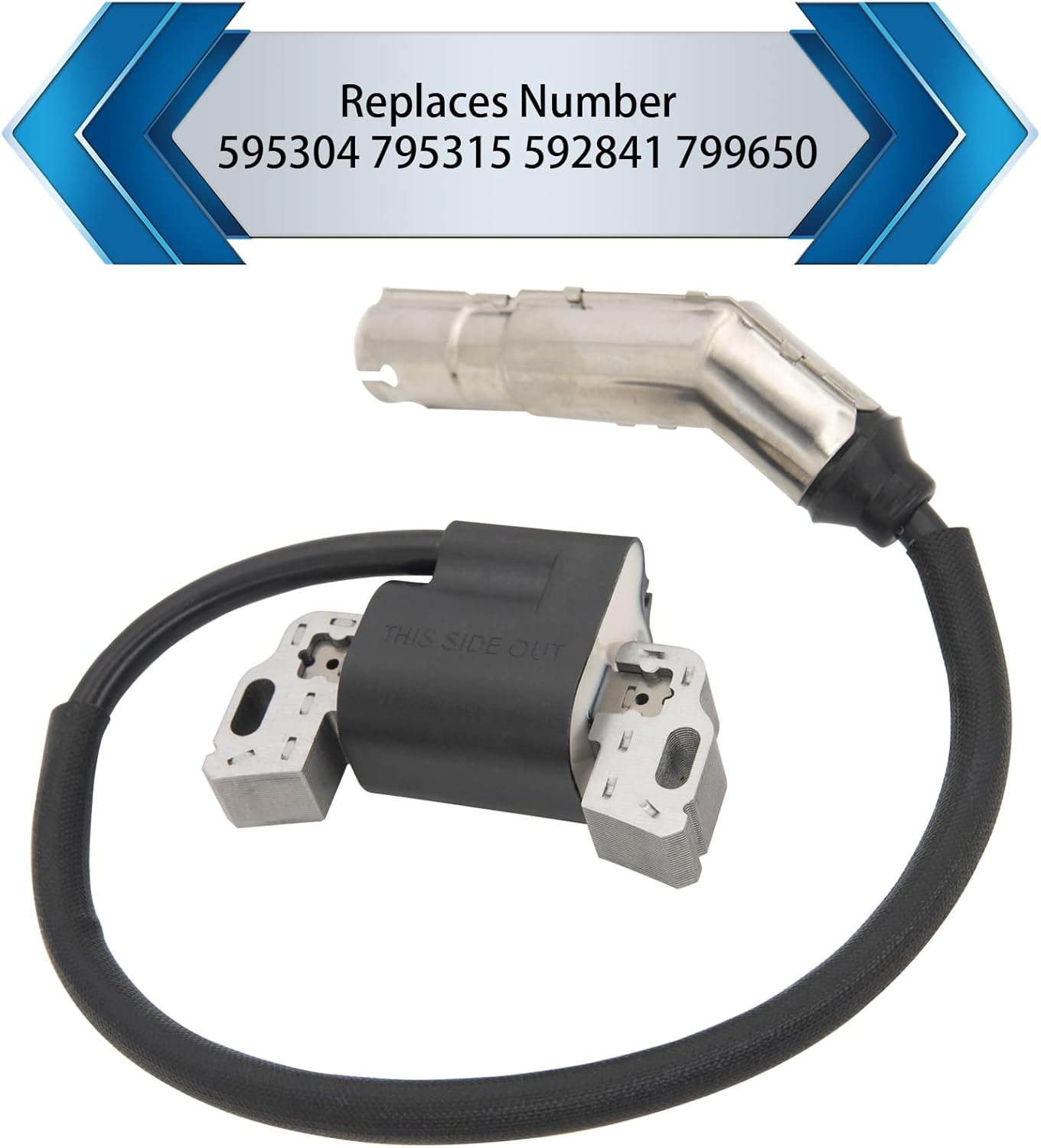 595304 Ignition Coil Magneto Armature, for BS 799650 592841 795315 17HP 17.5HP 19.5HP 20HP Intek OHV Engine Poulan Craftsman MTD Troy-Bilt Lawn Mower Engines Armature -