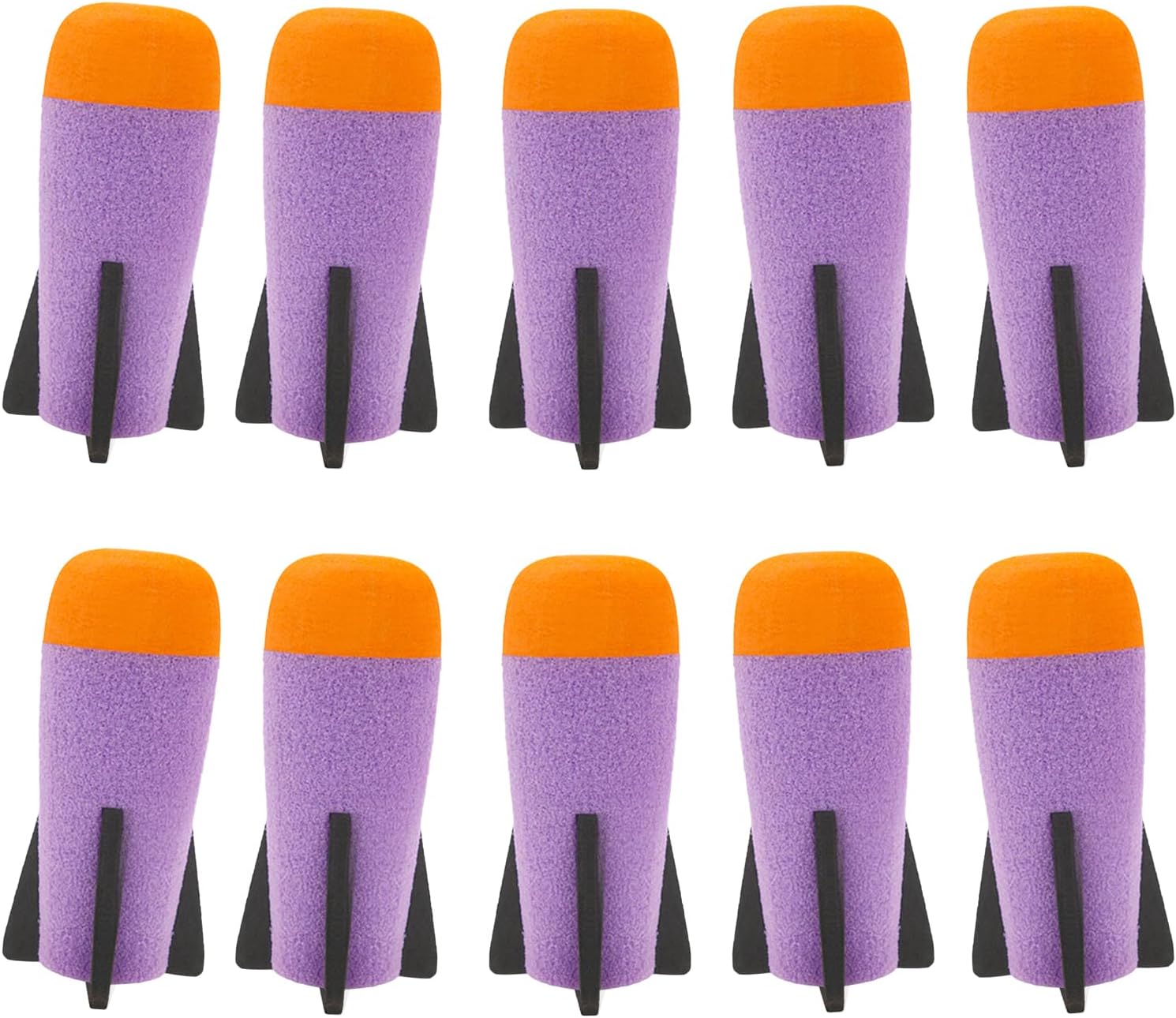 Missile Filled Foam Rocket Launcher Compatible for Nerf N-Strike Elite Series 10pcs,purple