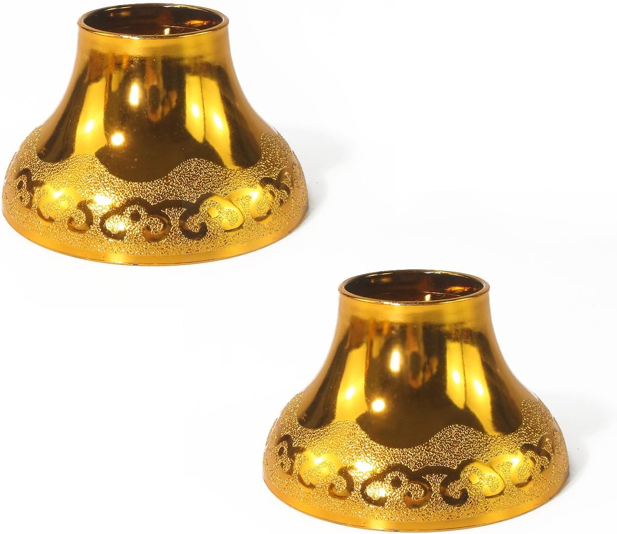 Buddhist Offering Plate Tray base with Golden Lotus Design - Serving for Fruit Offering, Home Dining,Temple Rituals( 2-Pack Base) 2PCS Base