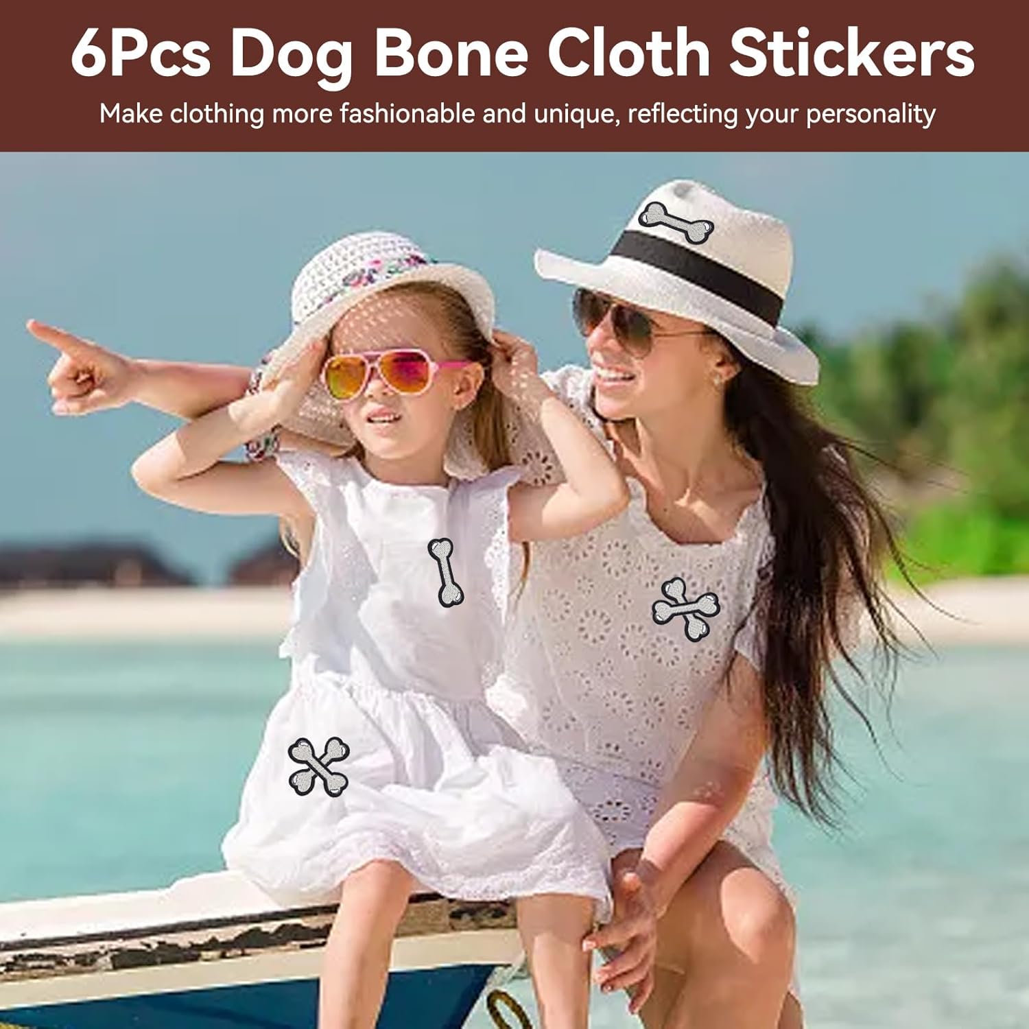 6PCS Dog Iron on Patches, Sew Bone Patches Cartoon Embroidered Backpack Stickers Cute for Clothing Shirts, Jackets, Hats, Jeans, Shoes, Bags