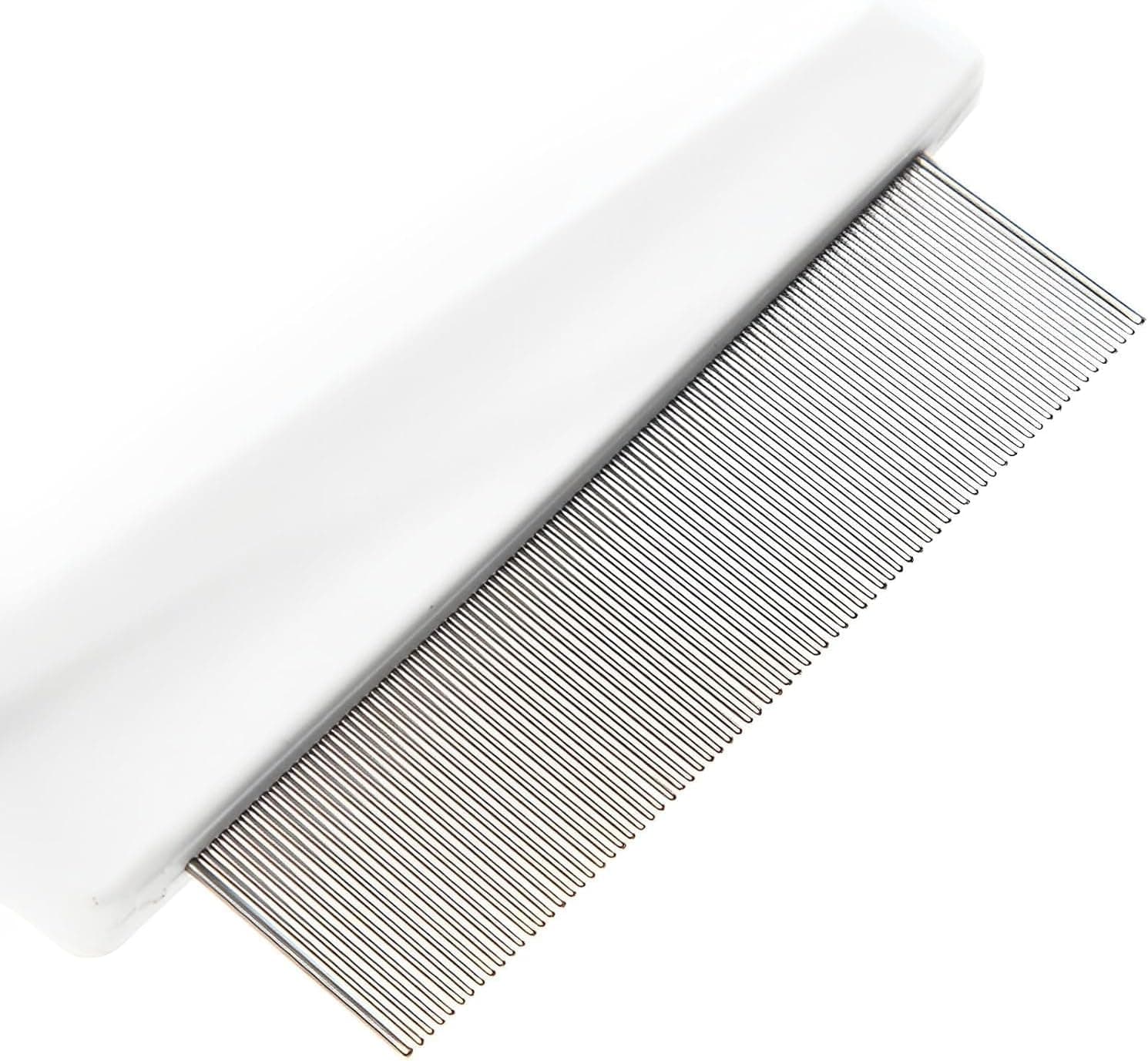Flea Comb for Dogs and Cats Stainless Steel Ergonomic Handle for Removing Fleas Tear Stains and Tangles