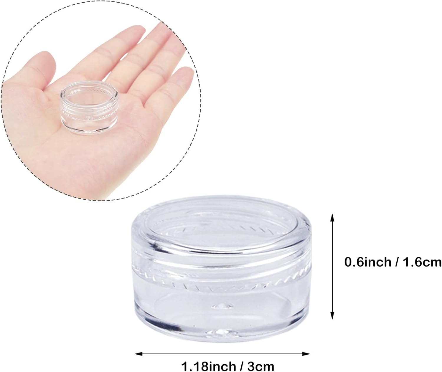 12 travel cosmetic jars, 5 ml cream, make-up monsters, containers with lids for women, glitter nail art, storage bottles