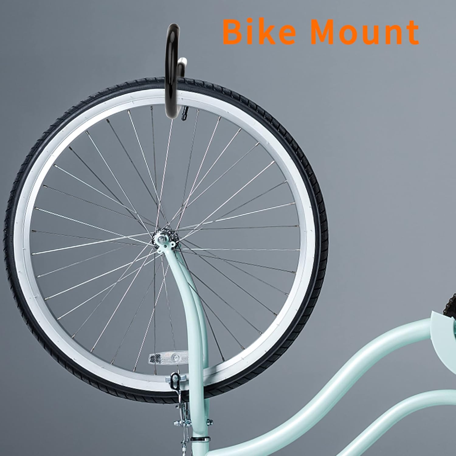 Heavy Duty Bike Hooks - 4-pack - Garage - Ceiling - Wall - Screw Mount - Bike Rack - Bicycle Storage and Hanging - Wall Mount - Black