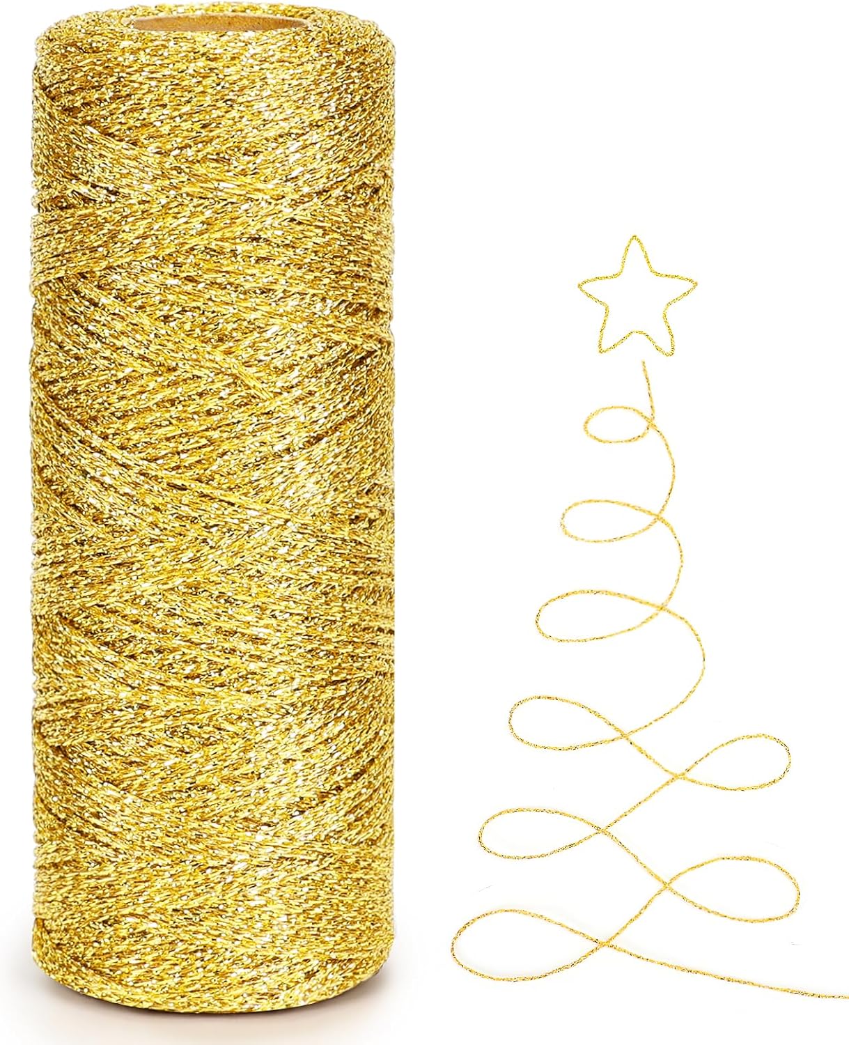 Henneptouw - Golden henneptouw - 100m gold Christmas ribbon - For gift wrapping - Christmas decoration - Party decoration - DIY - Sewing supplies