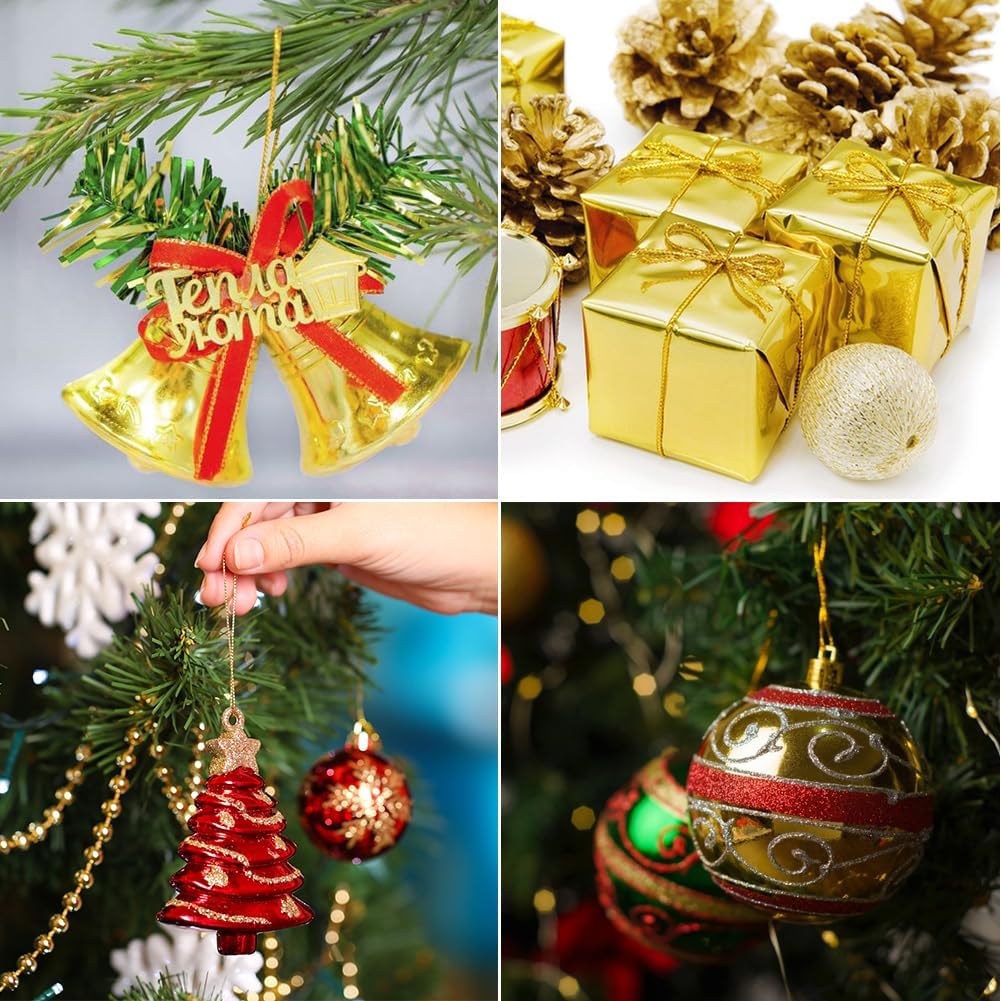 Henneptouw - Golden henneptouw - 100m gold Christmas ribbon - For gift wrapping - Christmas decoration - Party decoration - DIY - Sewing supplies