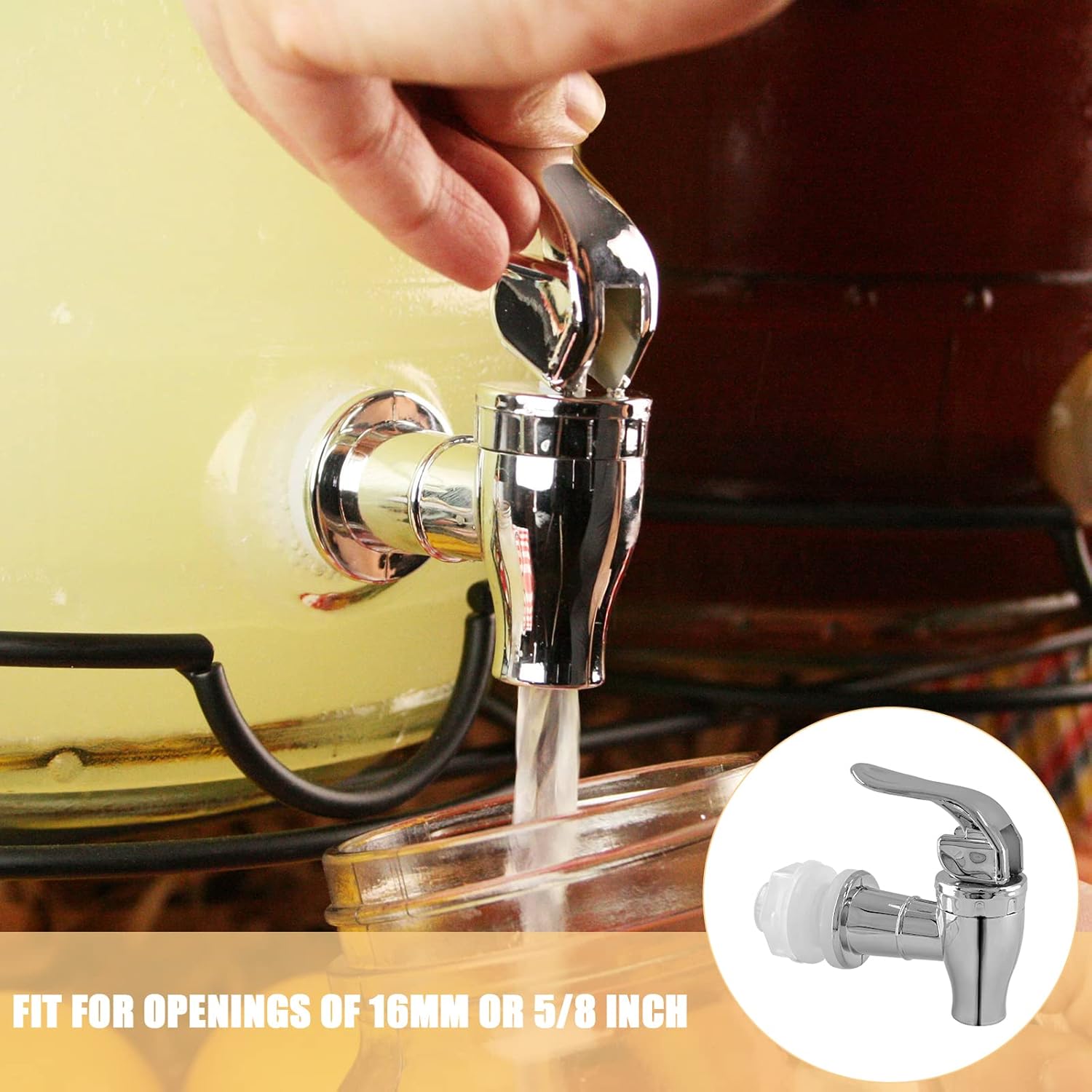 Biaungdo 2 Pcs Replacement Spigot for Beverage Dispenser, Silver Push Style Beverage Dispenser Carafe Spigot Water Dispenser Replacement Spout Faucet
