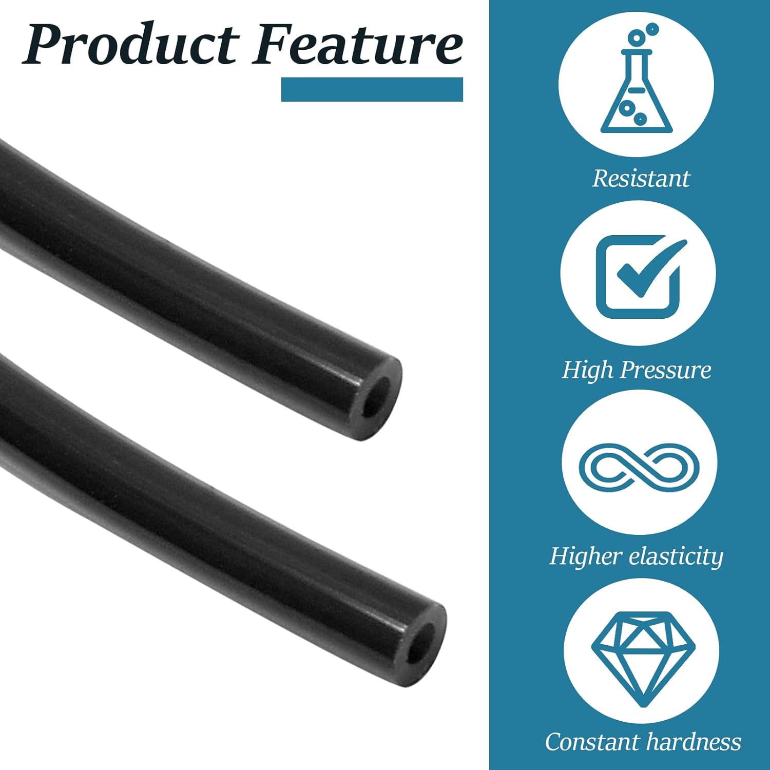 Biaungdo 1/8" OD Pneumatic Tubing Pipe, Black PU Air Brake Hose Line for Air Compressor Fitting, Water Fluid Transfer (10 Meter/32.8ft)
