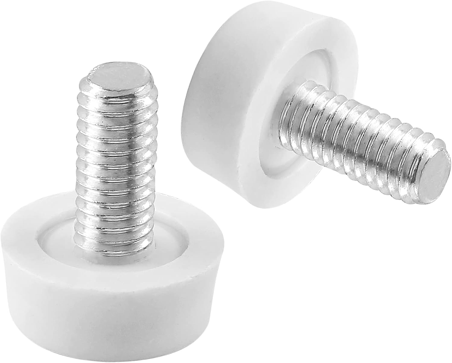 Biaungdo 24 Pcs Adjustable Furniture Levelers, M6x15 mm Ajustable Leveling Feet Screw On Furniture Glide Foot Levelers for Table, Chair, Cabinet, Furniture Legs, White
