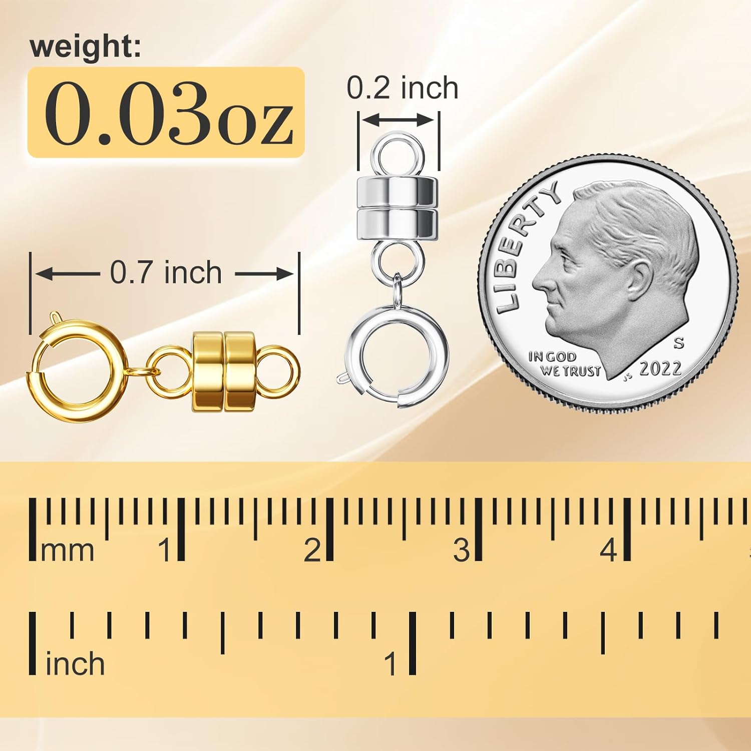 WISYOK 8 PCS Magnetic Necklace Clasps and Closures, Necklace Extender Chain Clasps Birthday Gift for Bracelet Necklaces Anklet Chain