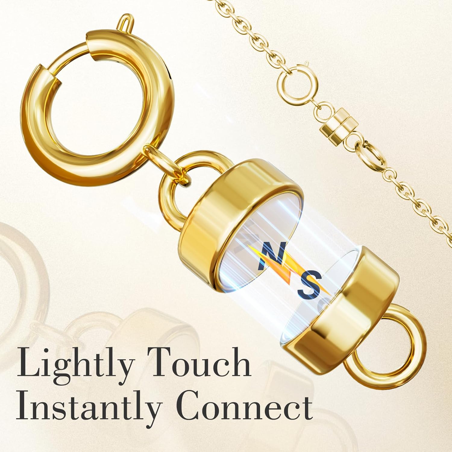 WISYOK 8 PCS Magnetic Necklace Clasps and Closures, Necklace Extender Chain Clasps Birthday Gift for Bracelet Necklaces Anklet Chain