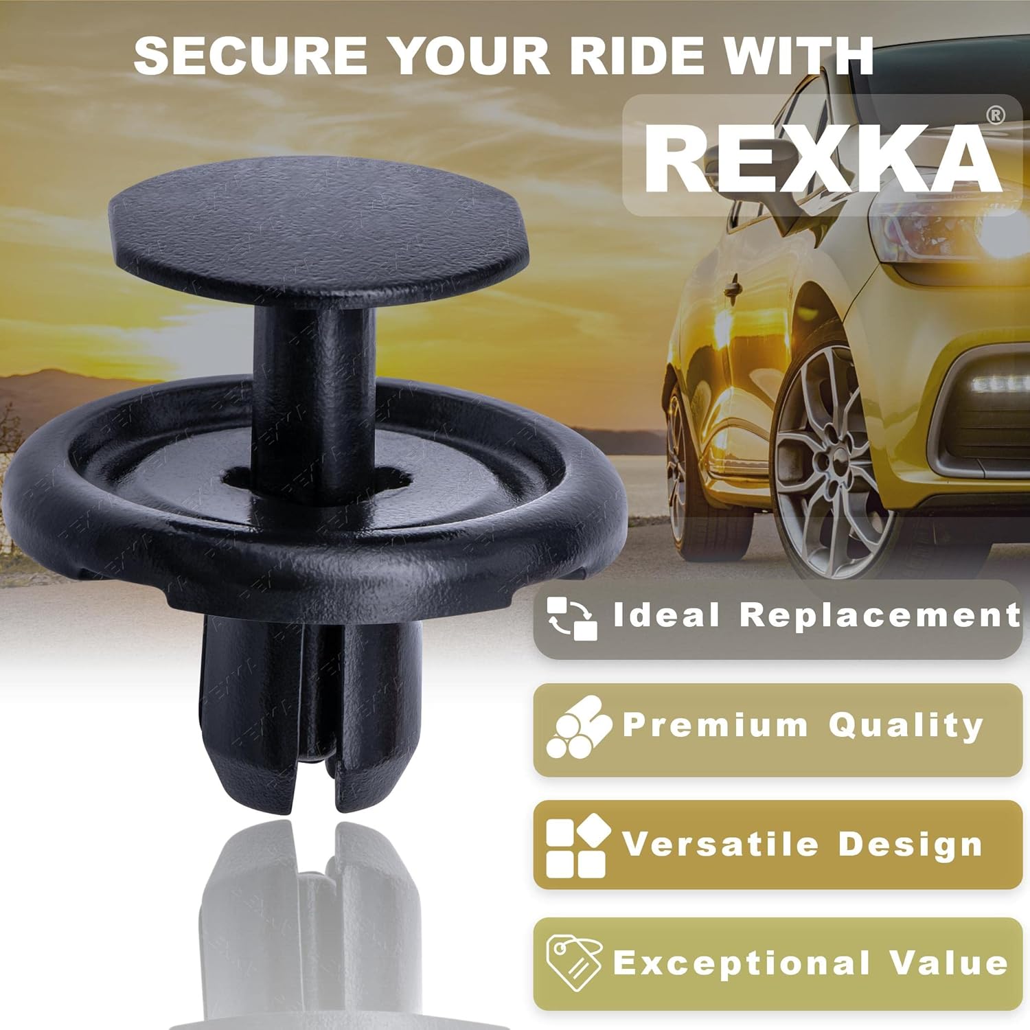 Rexka 30pcs Radiator Splash Shield Front Fender Liner Push-Type Retainer Clips Fasteners for Toyota Lexus 90467-07214 Toyota Splash Guard Clips