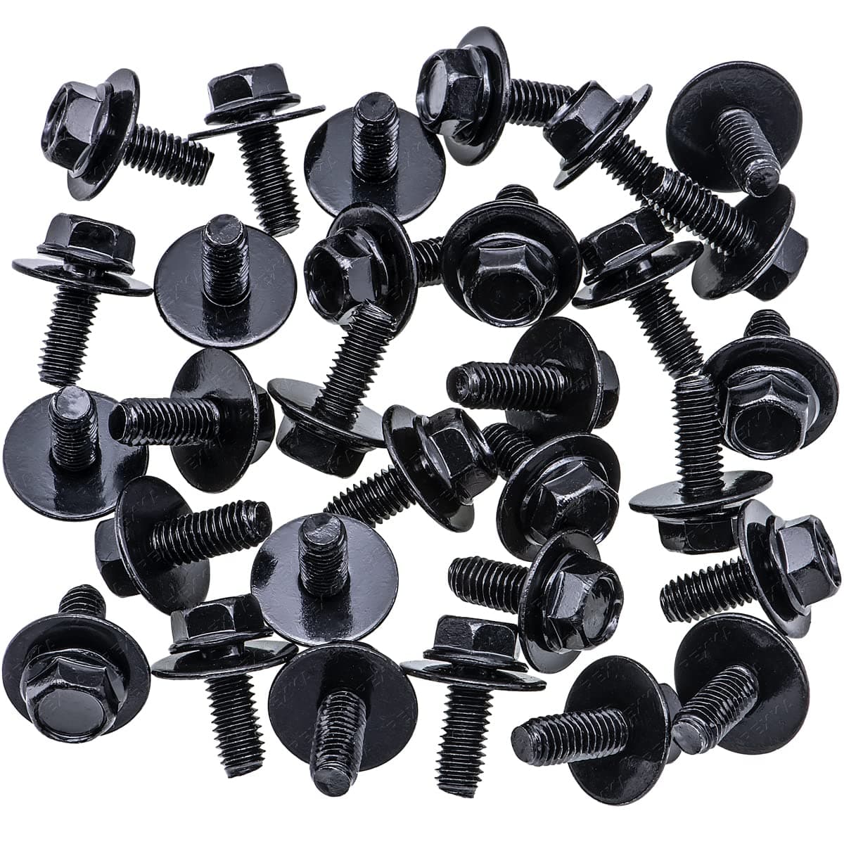 M6-1.0 x 15mm Fender Liner Headlamp Assembly Screws Black 30 Piece