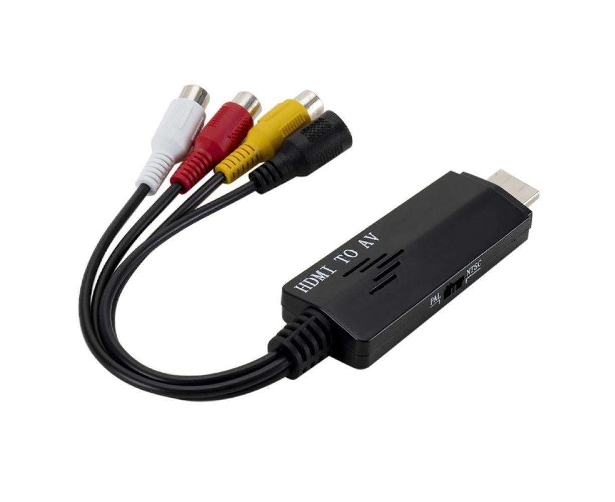 1080P HDMI-compatible Male to Female RCA AV Video Audio Converter Adapter for VCR DVD TV Black