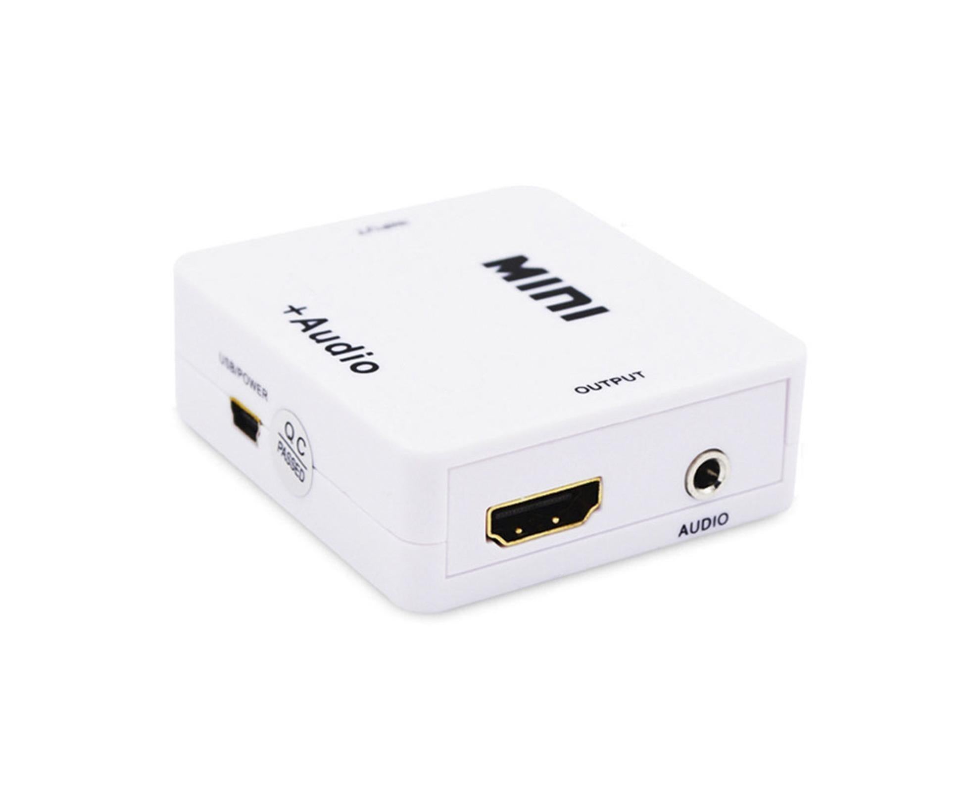Multifunctional 1080P HDMI-compatible to HDMI-compatible 3.5mm R/L Audio Converter Extractor Splitter White