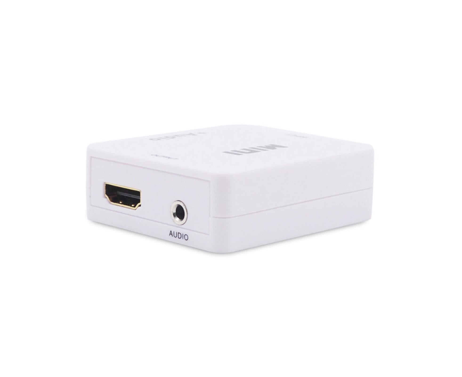 Multifunctional 1080P HDMI-compatible to HDMI-compatible 3.5mm R/L Audio Converter Extractor Splitter White