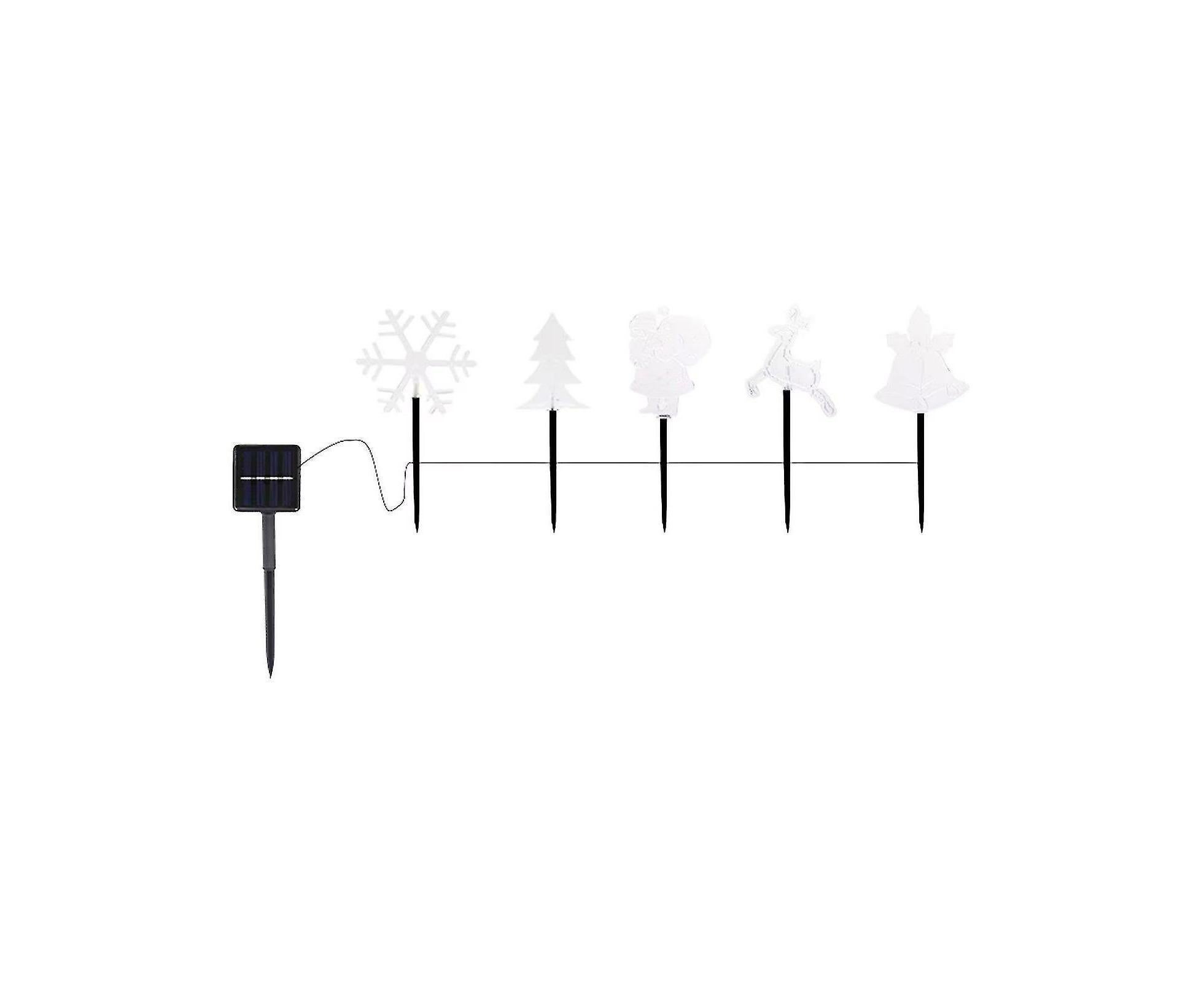 Christmas Garden Stake Lights 5x Solar Snowflake Star Christmas Tree Led Xmas Light Pathway Outdoor Christmas Combination