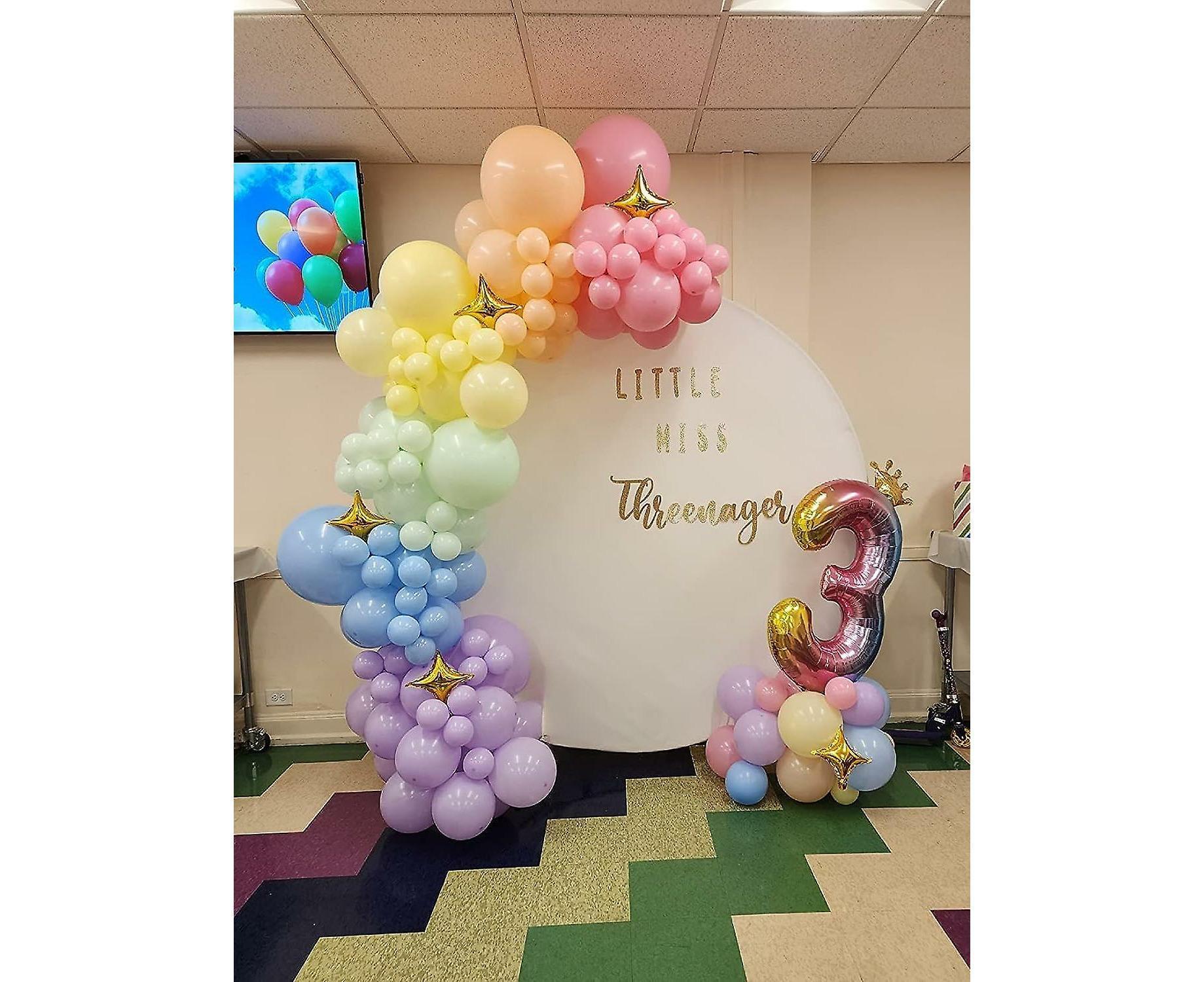 Pastel Rainbow Balloon Arch Kit - 140pcs Assorted Color Balloon Garland, Colorful Fiesta, Carnival