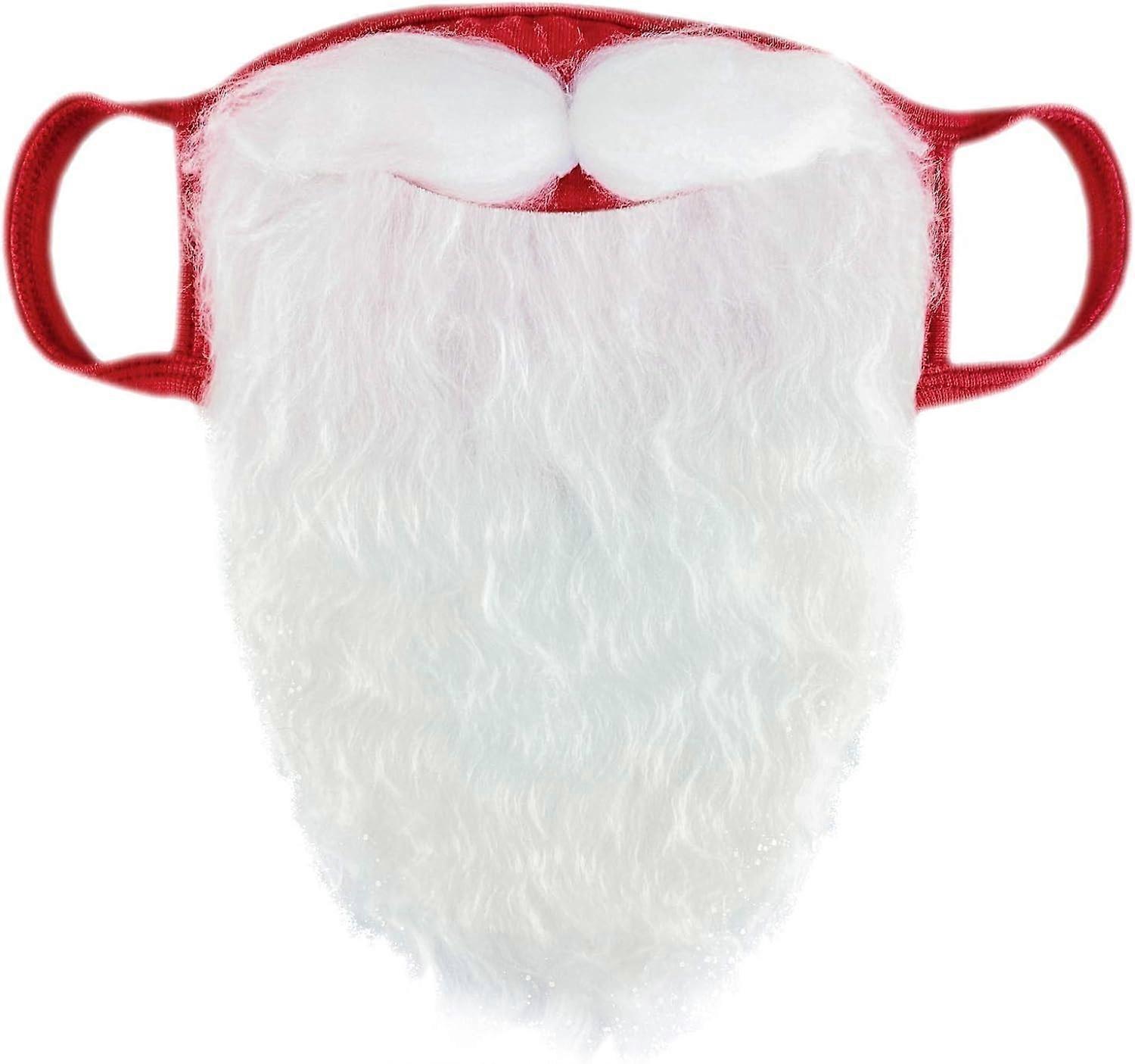 Holiday Santa Beard Face Mask Costume for Adults babies for Christmas One Size fits All Red Christmas Beard Face Mask & Washable Breathable for Adult
