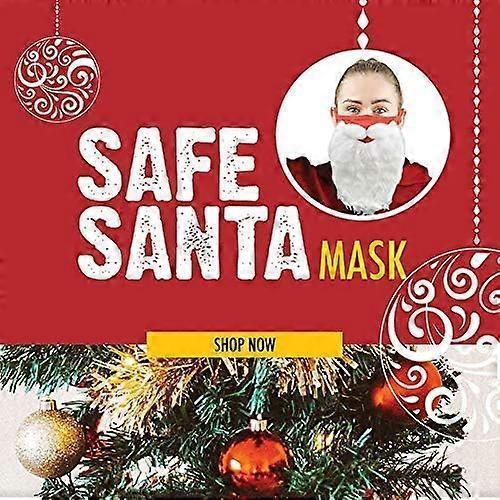 Holiday Santa Beard Face Mask Costume for Adults babies for Christmas One Size fits All Red Christmas Beard Face Mask & Washable Breathable for Adult