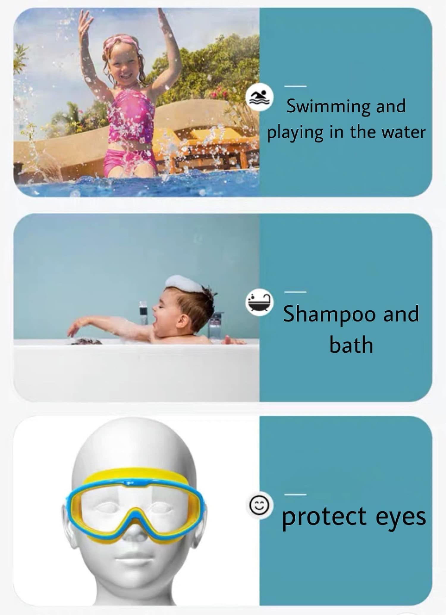 Swimming Goggles, Swimming Goggles Anti-Fog Anti-Leak UV Protection Large Swim Goggles