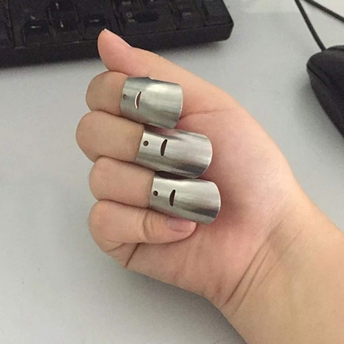 4pcs Kitchen Stainless Steel Finger Nail Protector Hand Cut Guard secure Slice Knife Tool, Kitchen Finger Cutting Protector