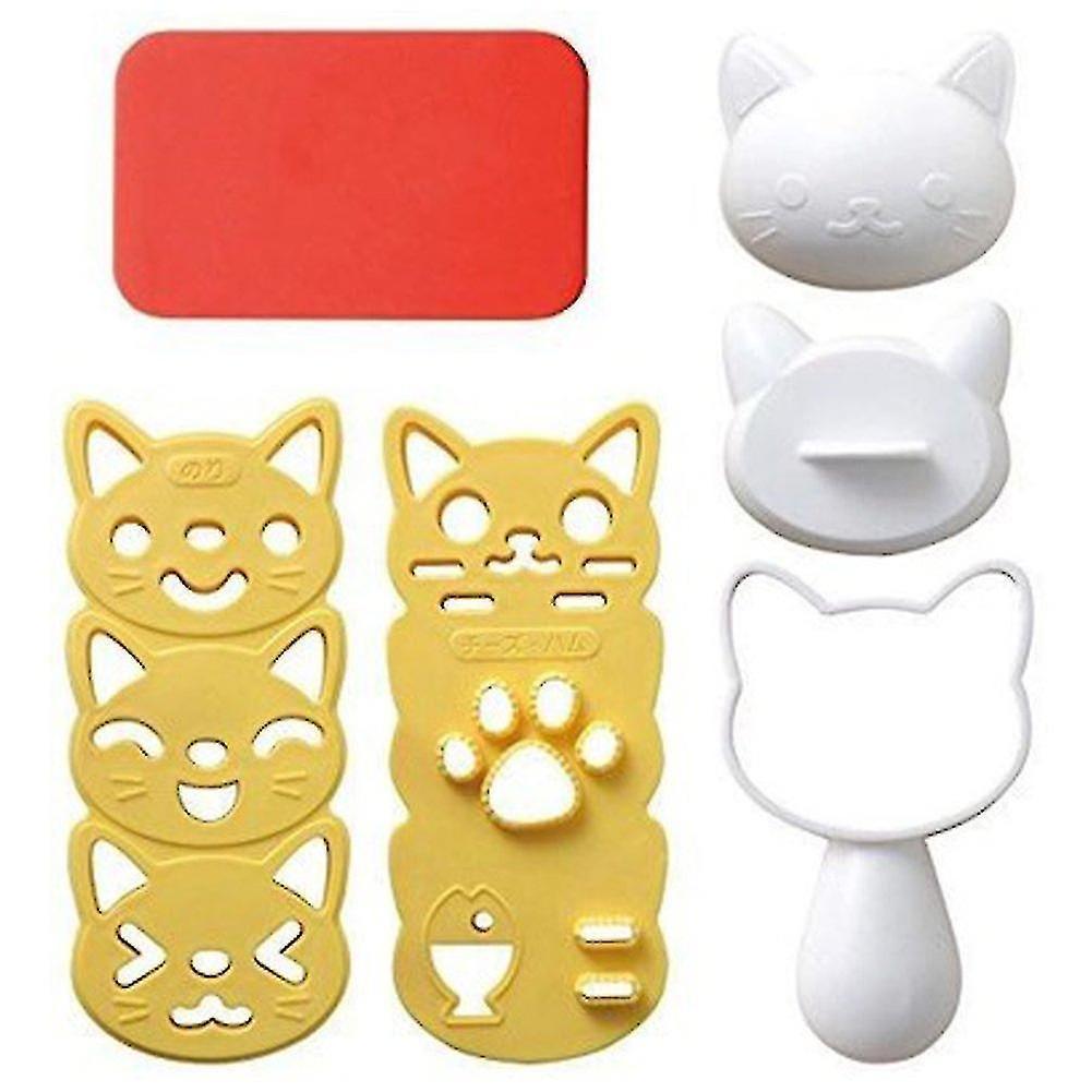 Rice Ball Mold Set Cat Lovely Rice Ball Mold Sushi Mold Pattern Sushi Kitchen Rice Mould Sandwich Diy Kitchen Tools