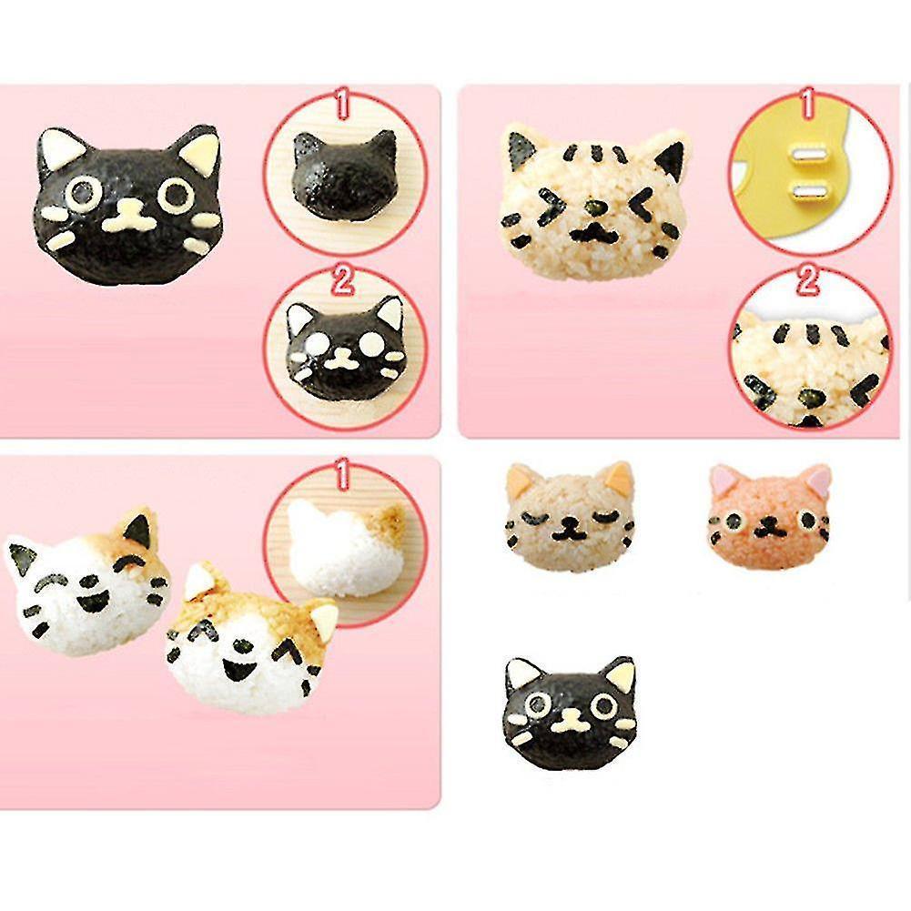 Rice Ball Mold Set Cat Lovely Rice Ball Mold Sushi Mold Pattern Sushi Kitchen Rice Mould Sandwich Diy Kitchen Tools