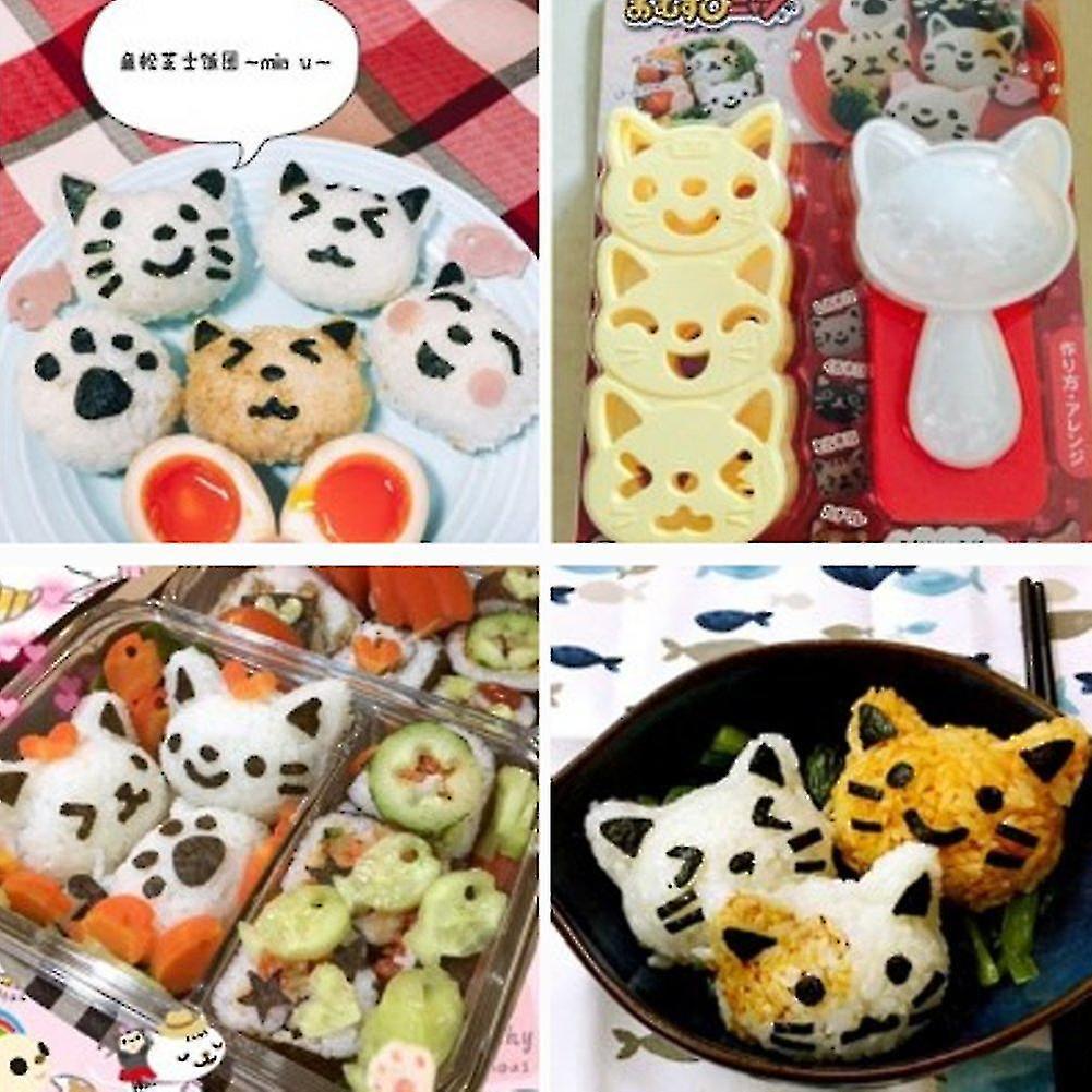 Rice Ball Mold Set Cat Lovely Rice Ball Mold Sushi Mold Pattern Sushi Kitchen Rice Mould Sandwich Diy Kitchen Tools
