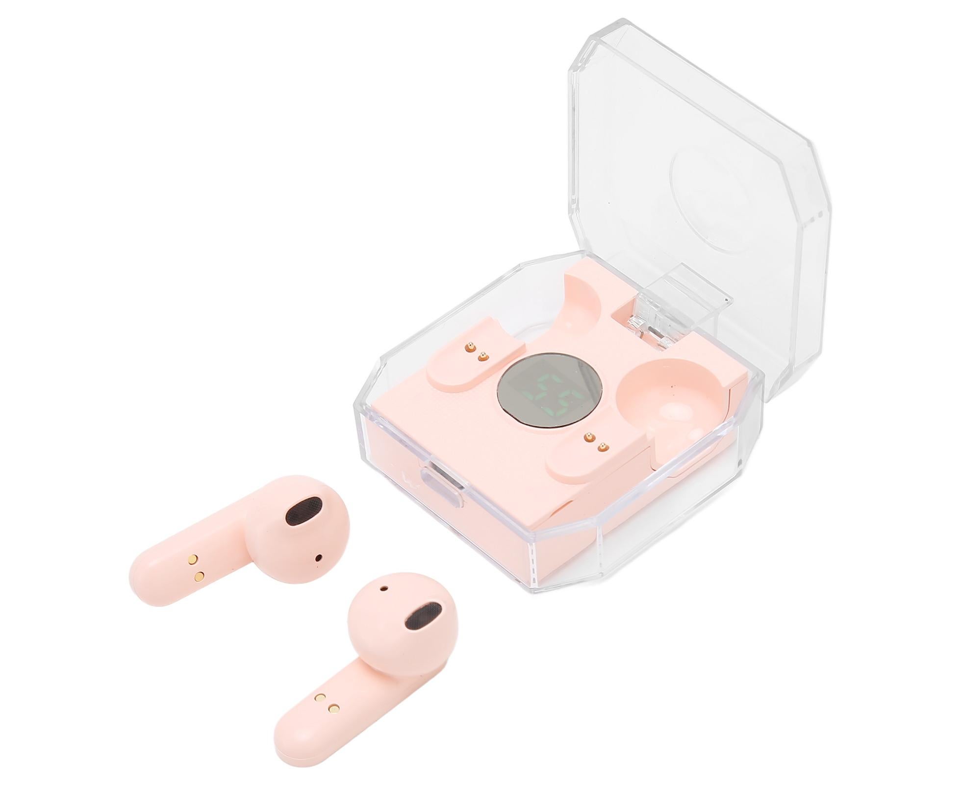 Smart Voice Translator Earbuds Support 144 Languages Online Translation Power Display Translating Headset for Traveling Pink