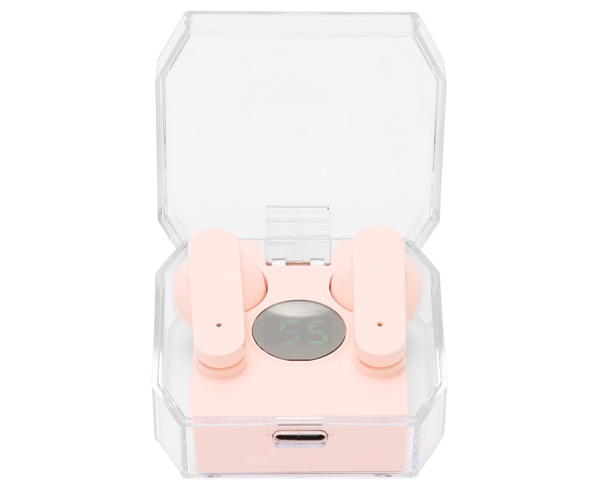 Smart Voice Translator Earbuds Support 144 Languages Online Translation Power Display Translating Headset for Traveling Pink