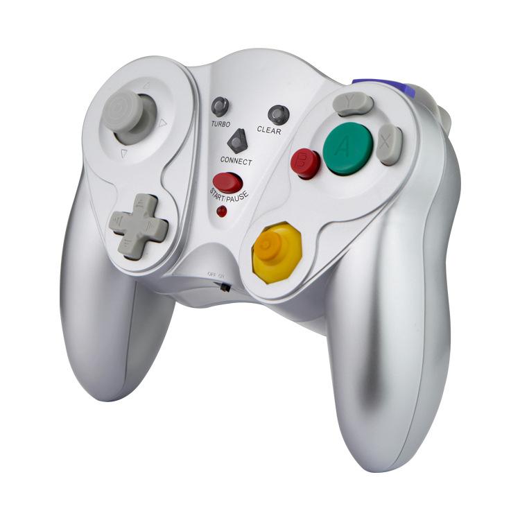 Wireless Game Controller for GC - 2.4Ghz Gamepad with Turbo & Vibration - Compatible with GC Console - Silver