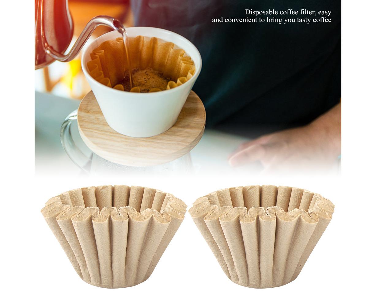 50pcs Disposable Wood Fiber Coffee Filters, Cup Replacement (S)