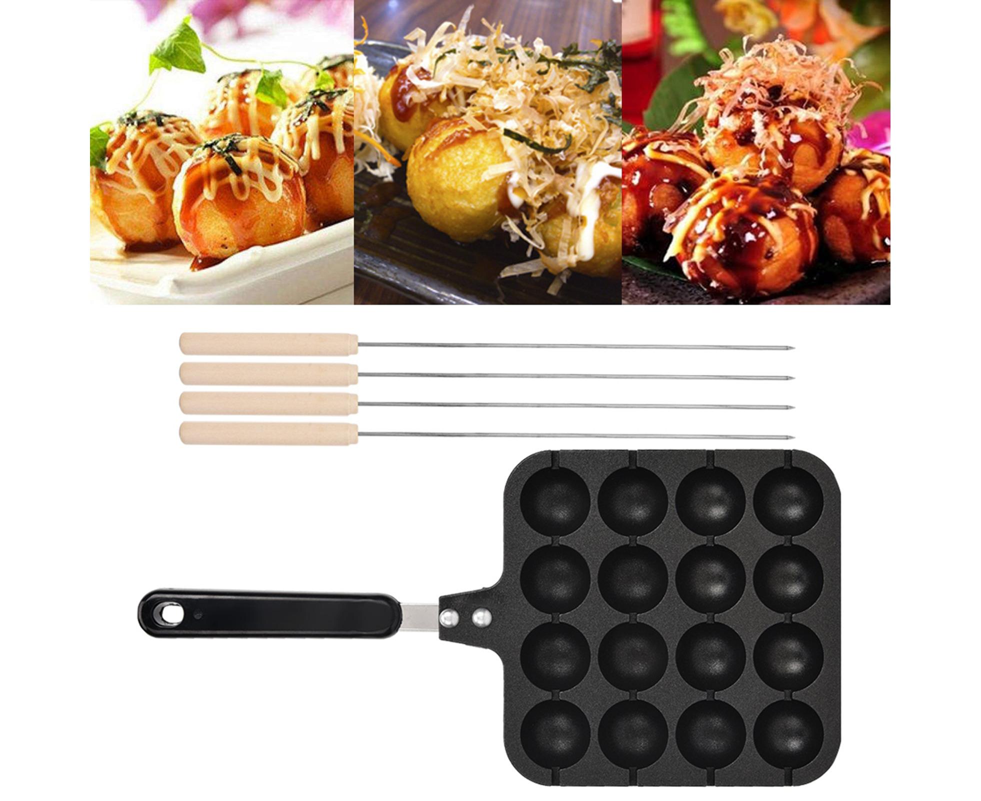 Non-Stick Takoyaki Grill Pan Plate, Cooking Baking Mold Tray