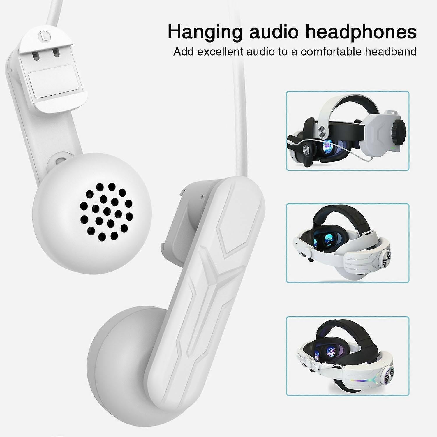 Type A Wired Earphones for Meta Quest 2/3 VR Headset Accessories 3.5mm Headphone with Stretchable