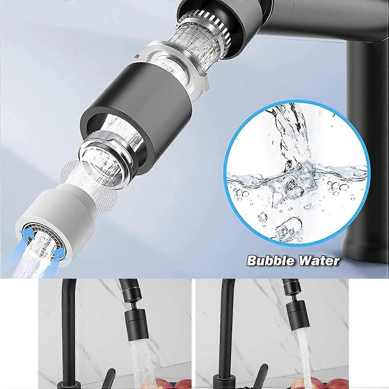 Faucet Nozzle, Kitchen Faucet Nozzle, 360 Swivel Faucet Aerator Kitchen Faucet Nozzle, 2 Modes Large Rotatable Kitchen Faucet Nozzle, For Kitchen