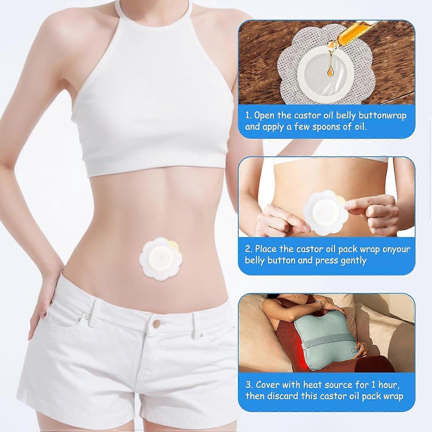 50Pcs Castor Oil Patches Disposable Castor Oil Patches Castor Oil Belly Button
