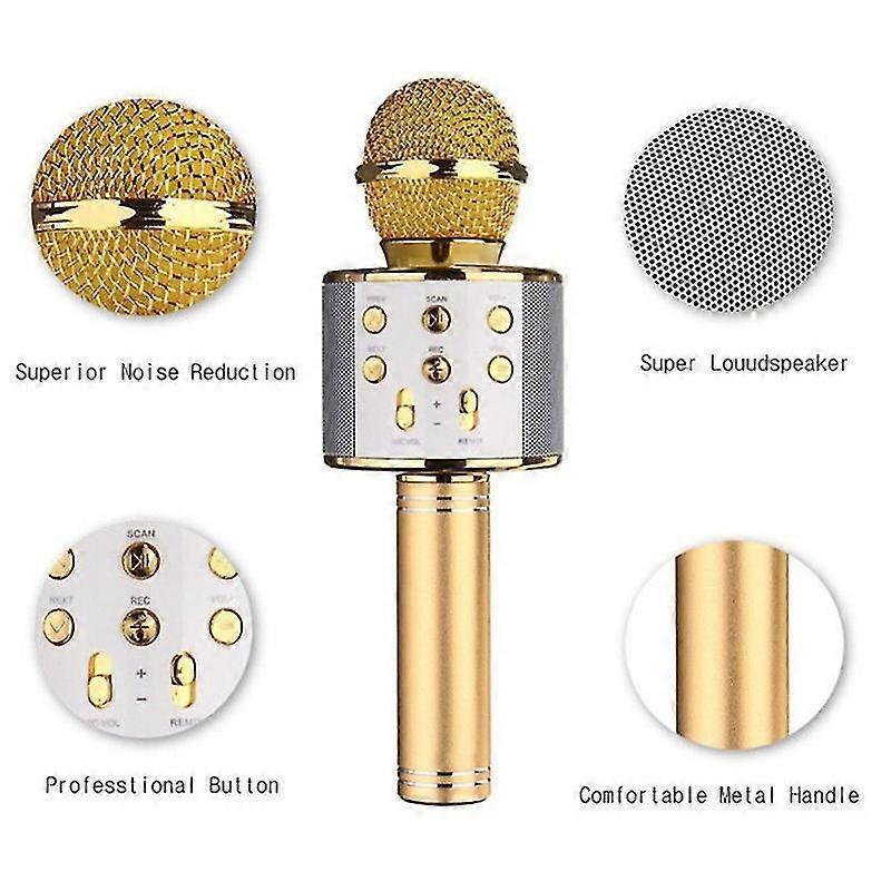 Bluetooth Wireless Microphone - KTV Singing Mic for iPhone, PC, Headset Use