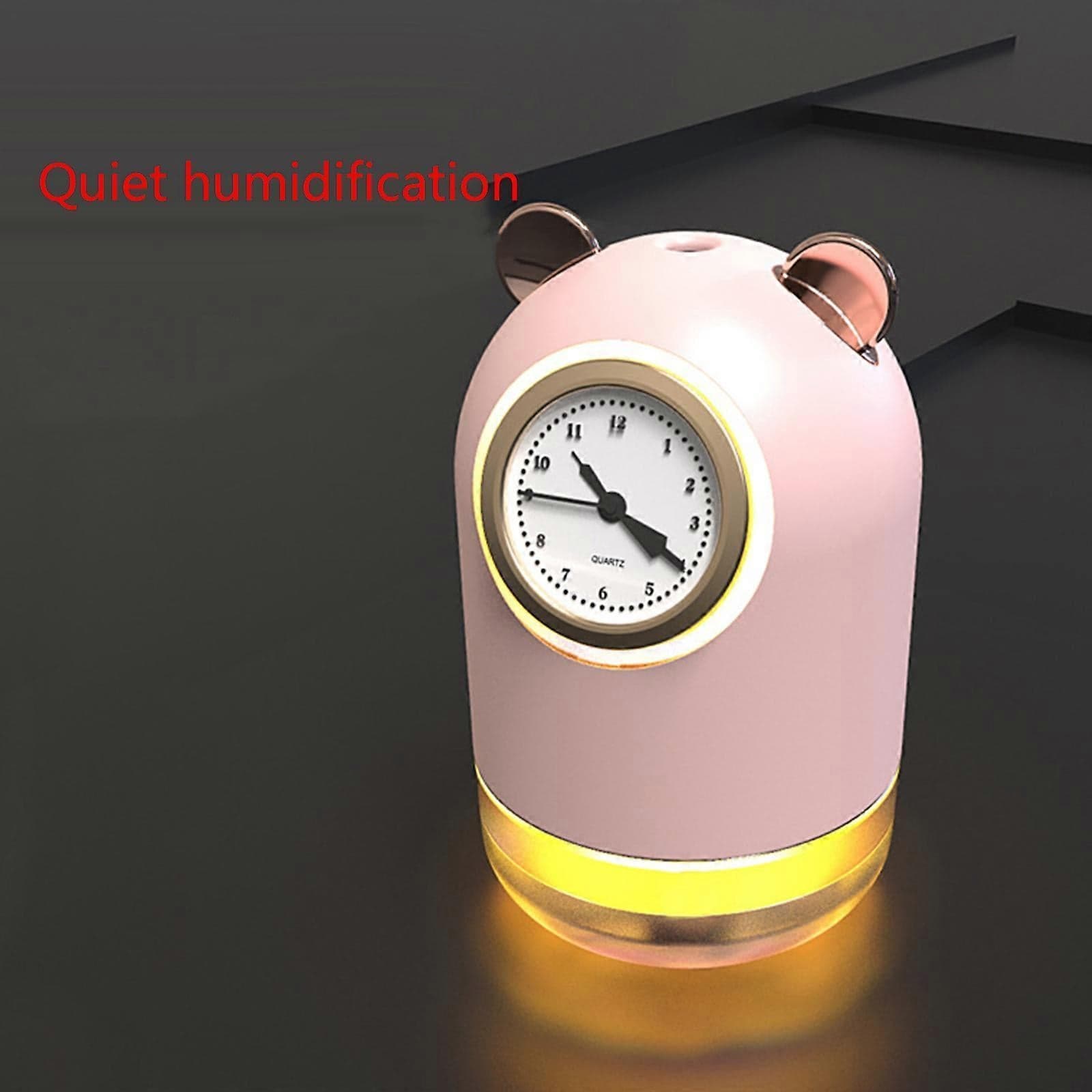 USB Car Humidifier with Quartz Clock, Mini Mist Maker for Home or Vehicle