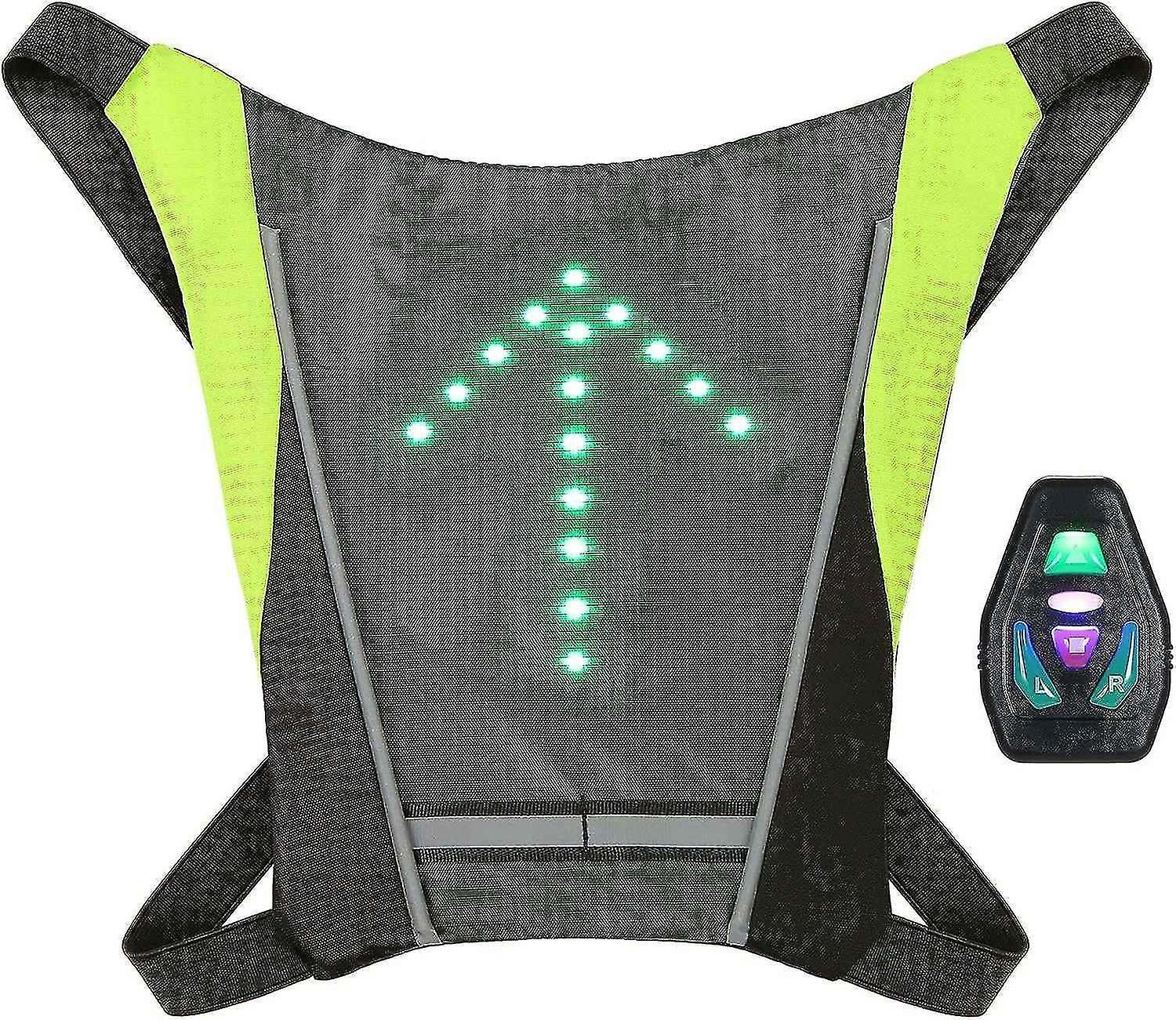 Reflective Bike Gear, Cycling Vest with Backpack Clip, USB Rechargeable Reflective Accessories