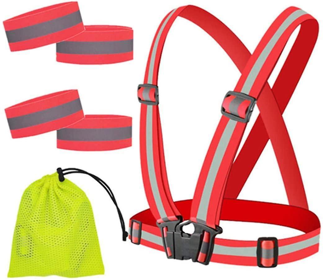 Reflective security Vest, Adjustable Reflector Gear Strap for Running and Cycling