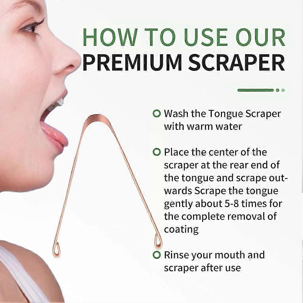 Pure Copper Tongue Scraper, Metal Tongue Cleaner for Fresh Breath & Oral Hygiene