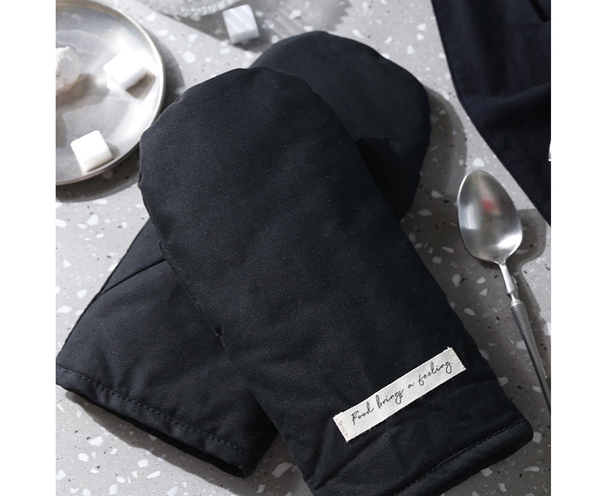 Heat Insulated Glove Cotton Grilling Gloves-Black