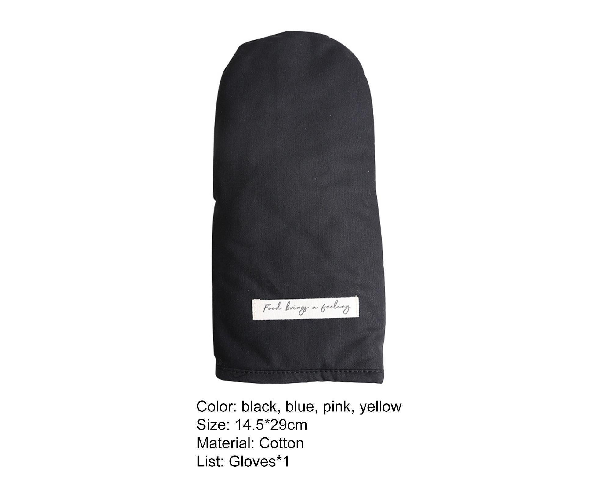 Heat Insulated Glove Cotton Grilling Gloves-Black